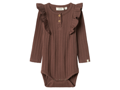 Lil Atelier peppercorn ruffle bodysuit